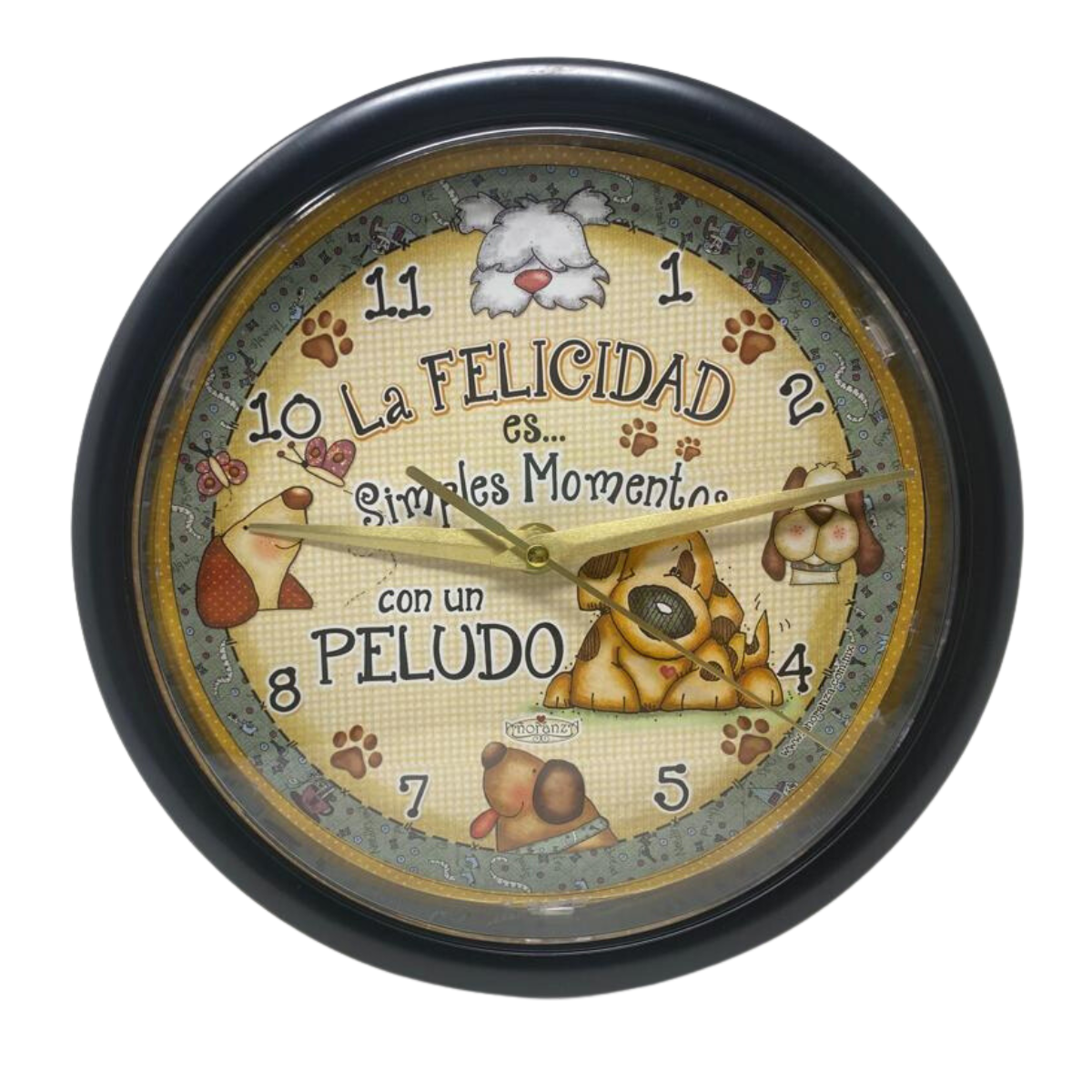 Reloj de pared La felicidad con un Peludo