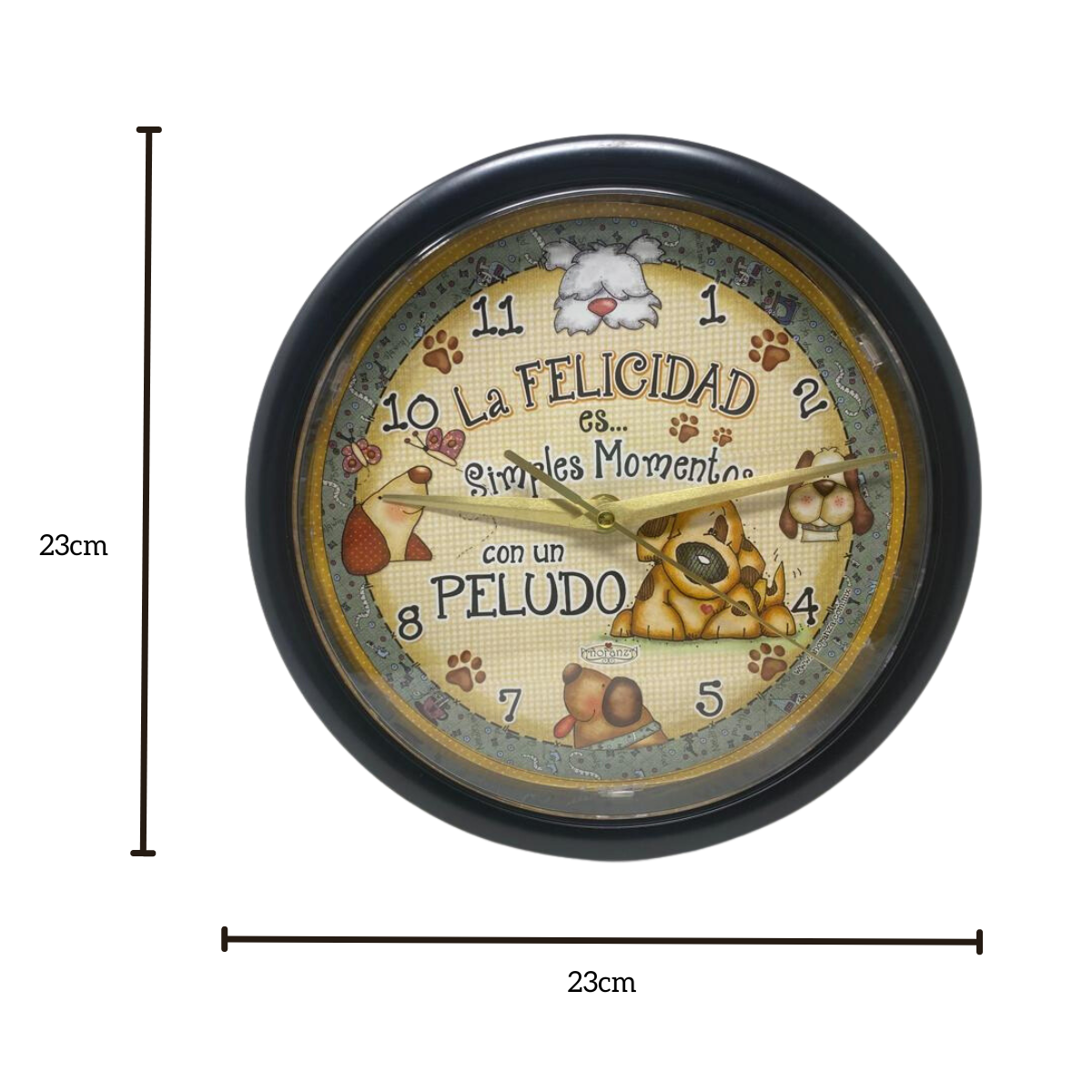 Reloj de pared La felicidad con un Peludo