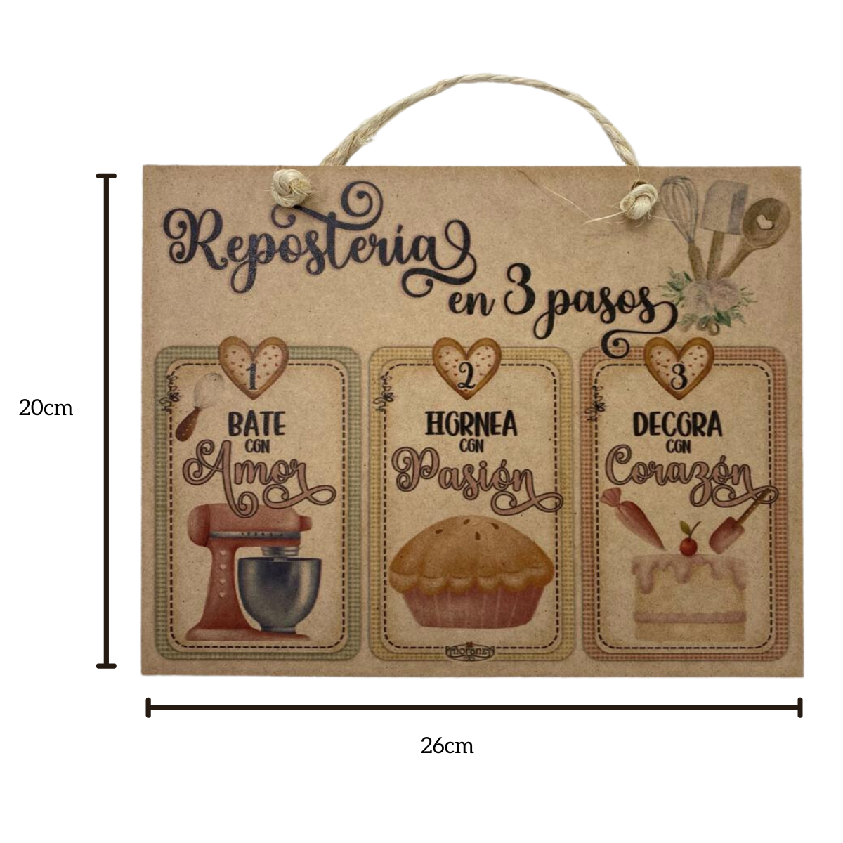 Letrero decorativo para Pastelería / Regalo para reposteras / 3 pasos
