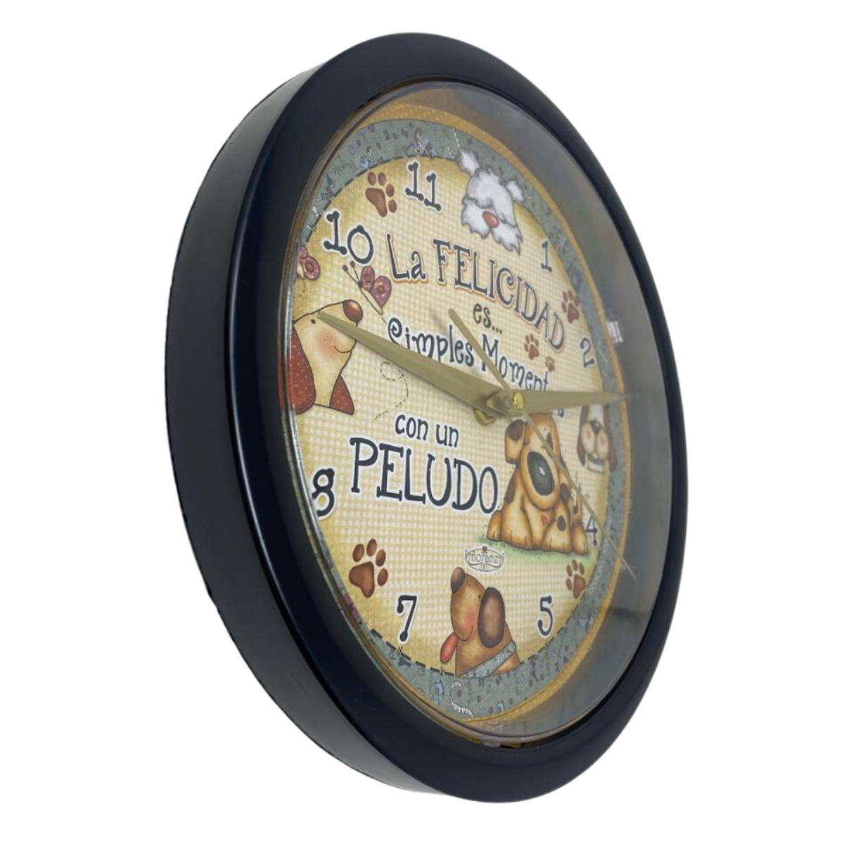 Reloj de pared La felicidad con un Peludo