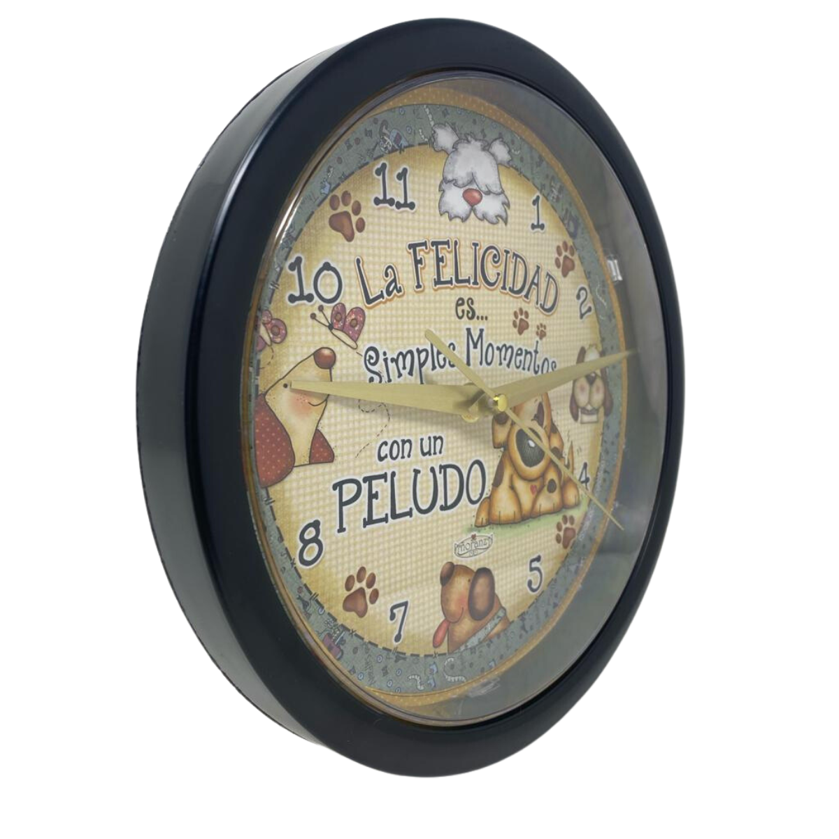 Reloj de pared La felicidad con un Peludo