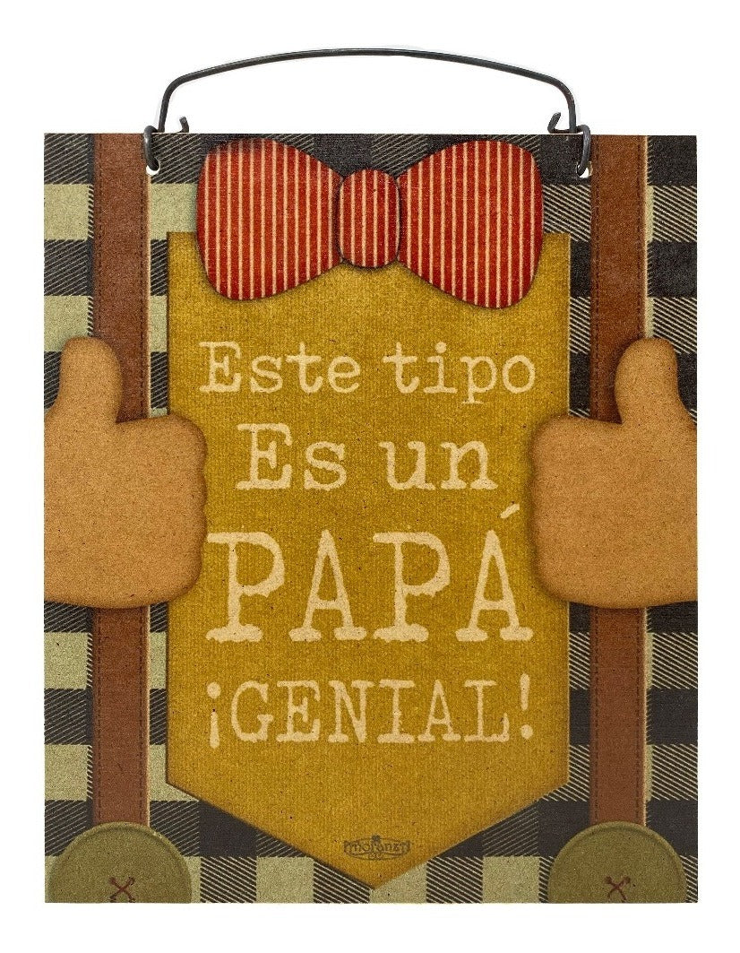 Papá - Genial | Cuadro de madera