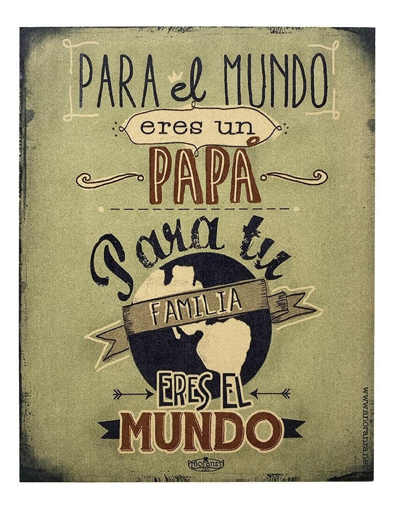 Mundo papá | Cuadro de madera