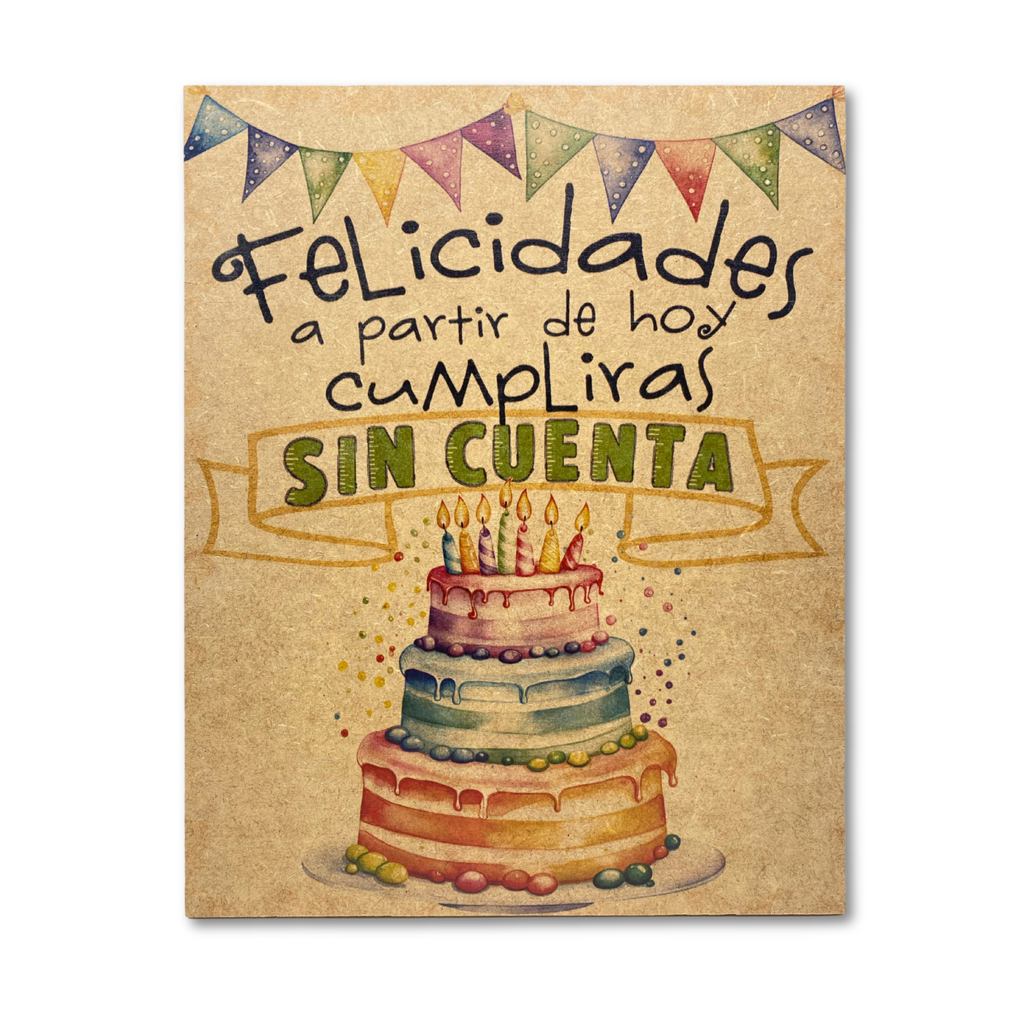 Cuadro de Madera |Felicidades Sin Cuenta | Regalo Original de Cumpleaños
