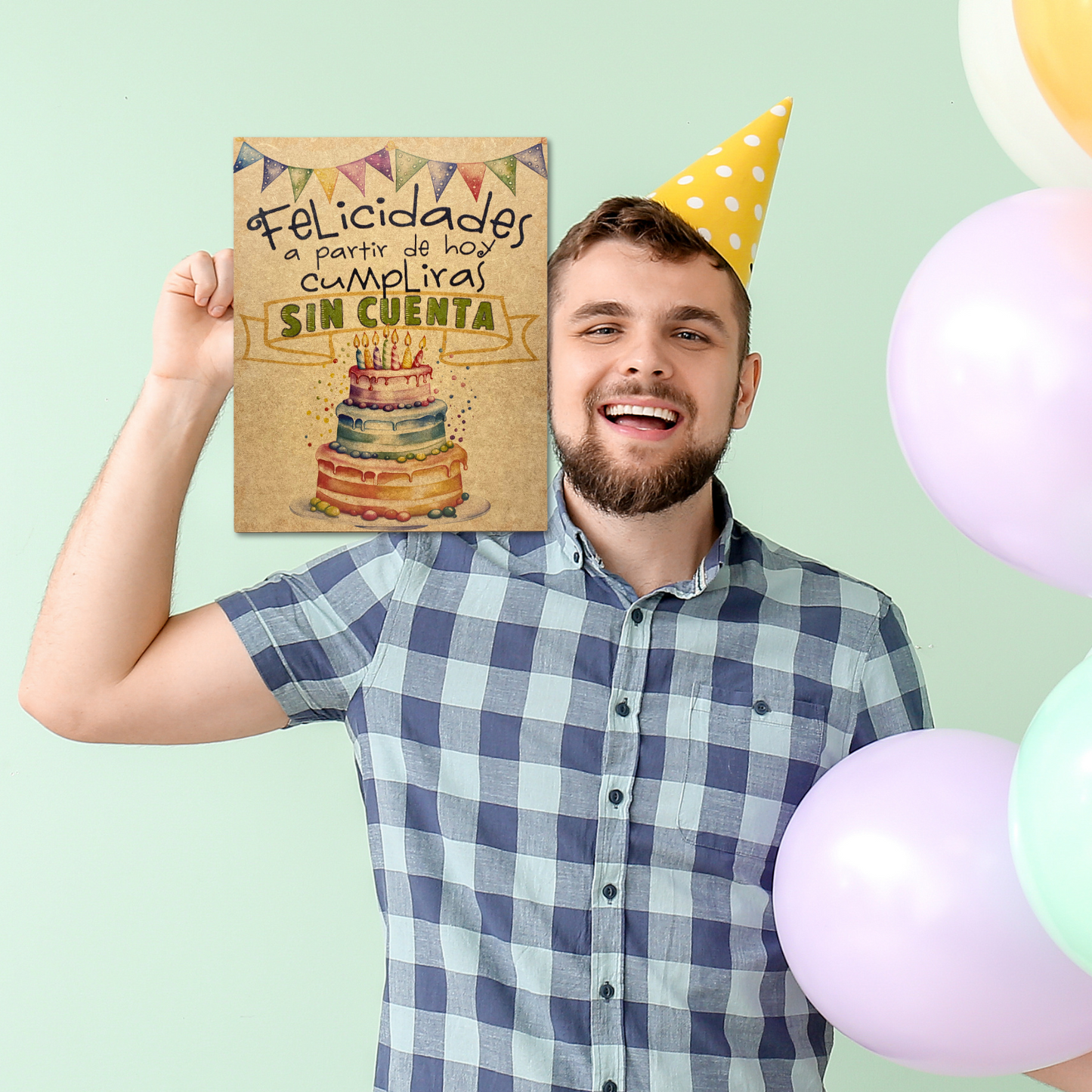 Cuadro de Madera |Felicidades Sin Cuenta | Regalo Original de Cumpleaños