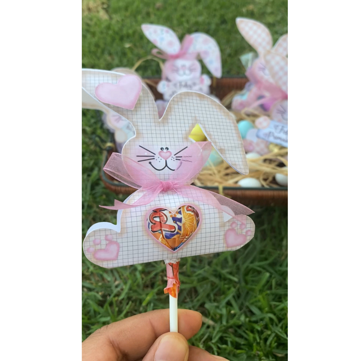 Imprimible Dulces Conejos para primavera y pascua | Manualidad fácil con tutorial