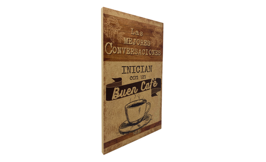 Letrero de café| Mejores conversaciones inician con un buen café