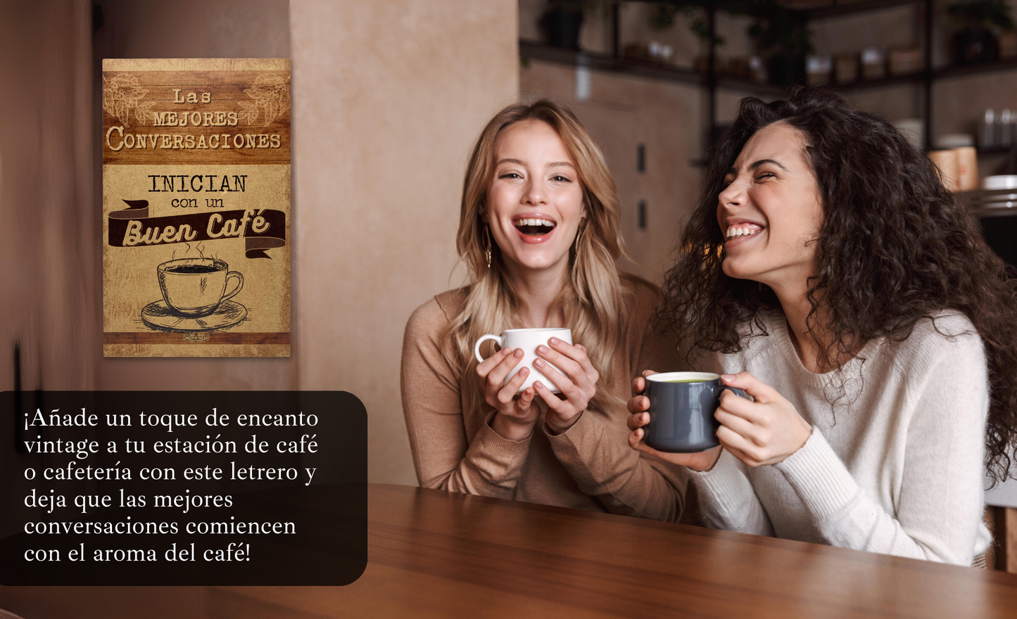 Letrero de café| Mejores conversaciones inician con un buen café
