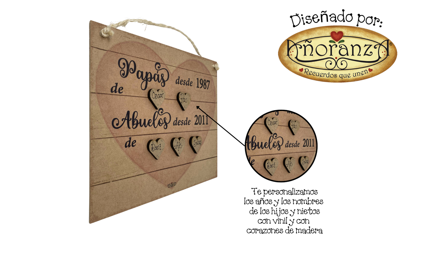 Letrero personalizado Papás y Abuelos desde…| Regalo para abuelos
