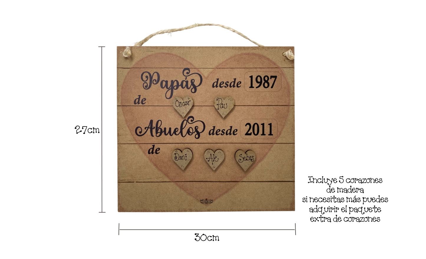 Letrero personalizado Papás y Abuelos desde…| Regalo para abuelos