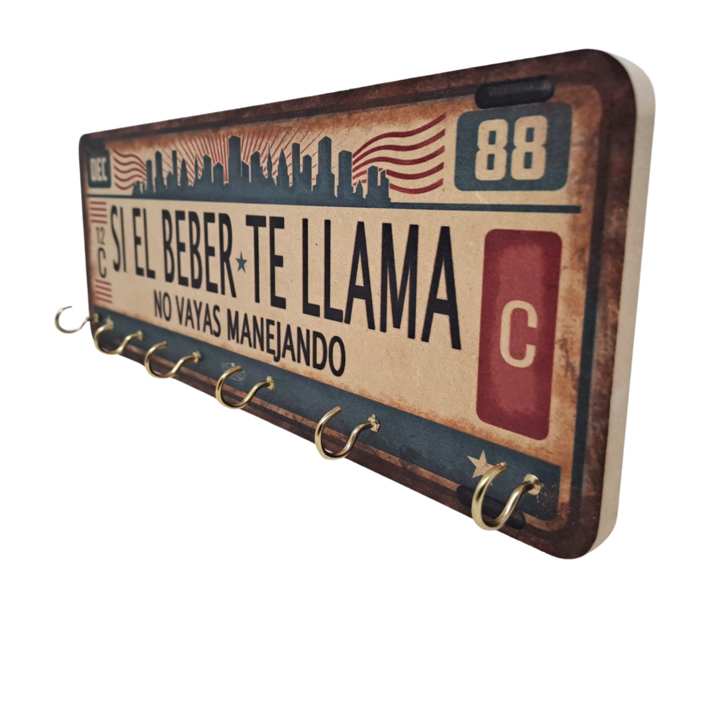 Portallaves "Si bebes, no manejes" | Placa Retro 36x14cm