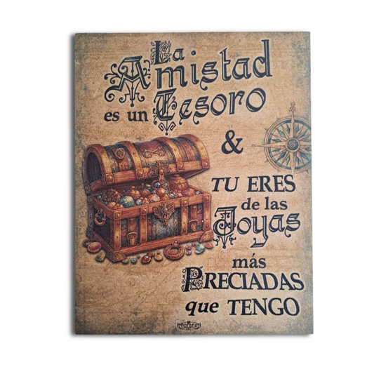 Cartel "Amistad es un tesoro" | Regalo para un amigo