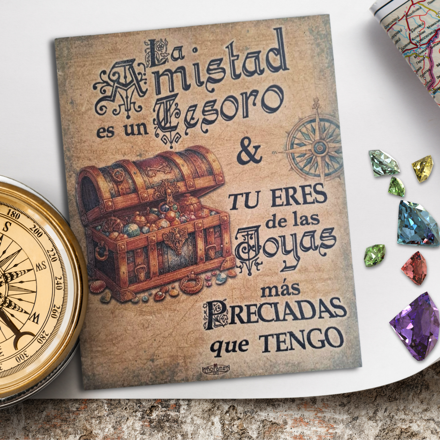Cartel "Amistad es un tesoro" | Regalo para un amigo