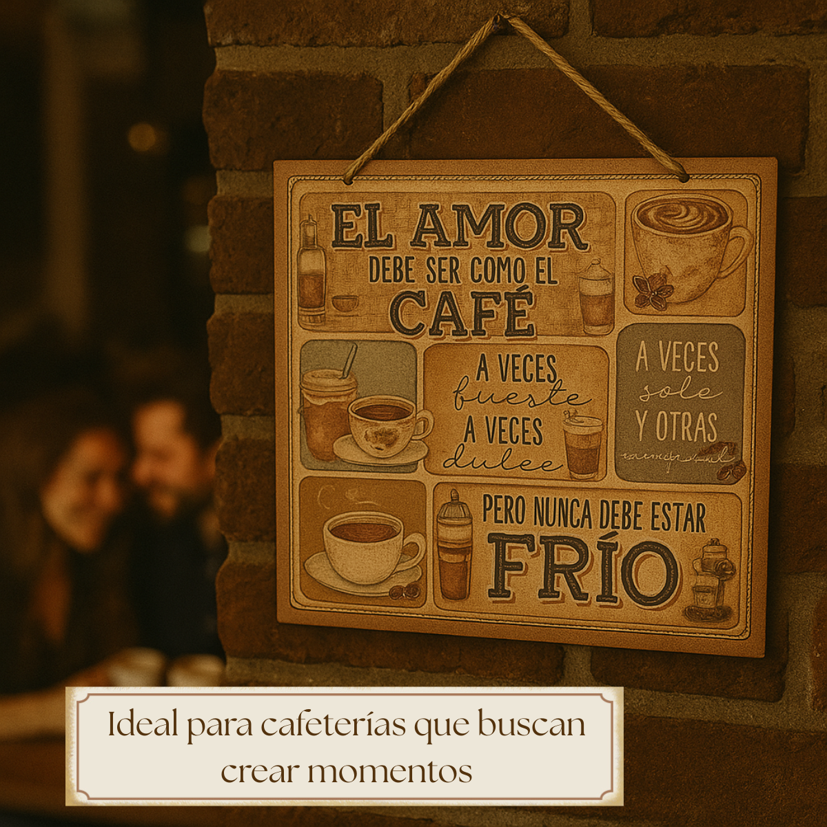 Letrero Decorativo para cafeteria, estación de café | El amor es como el Café