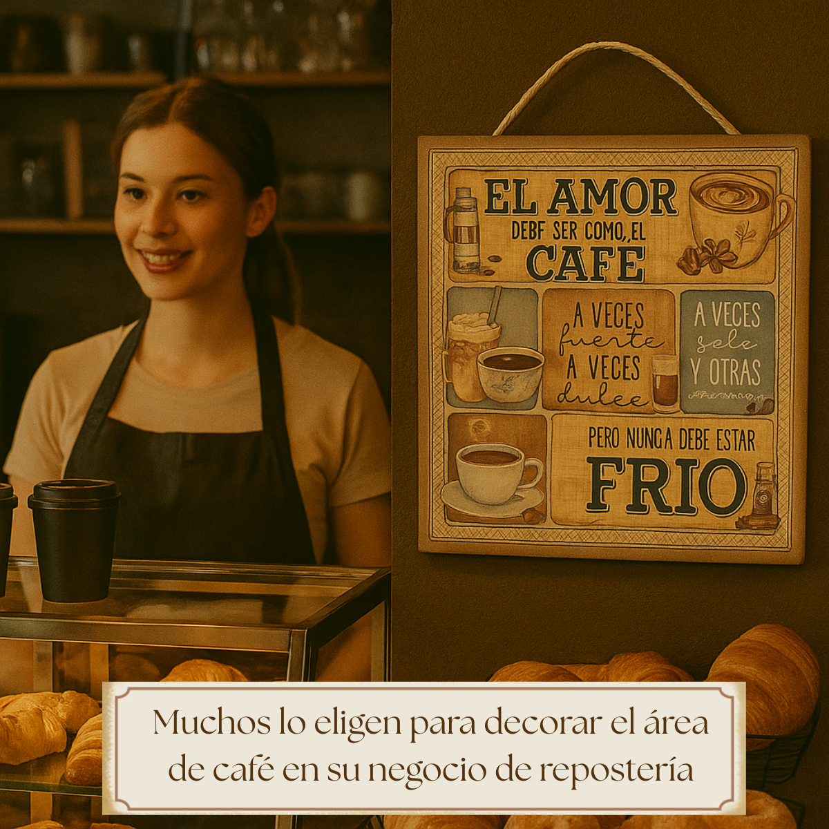Letrero Decorativo para cafeteria, estación de café | El amor es como el Café