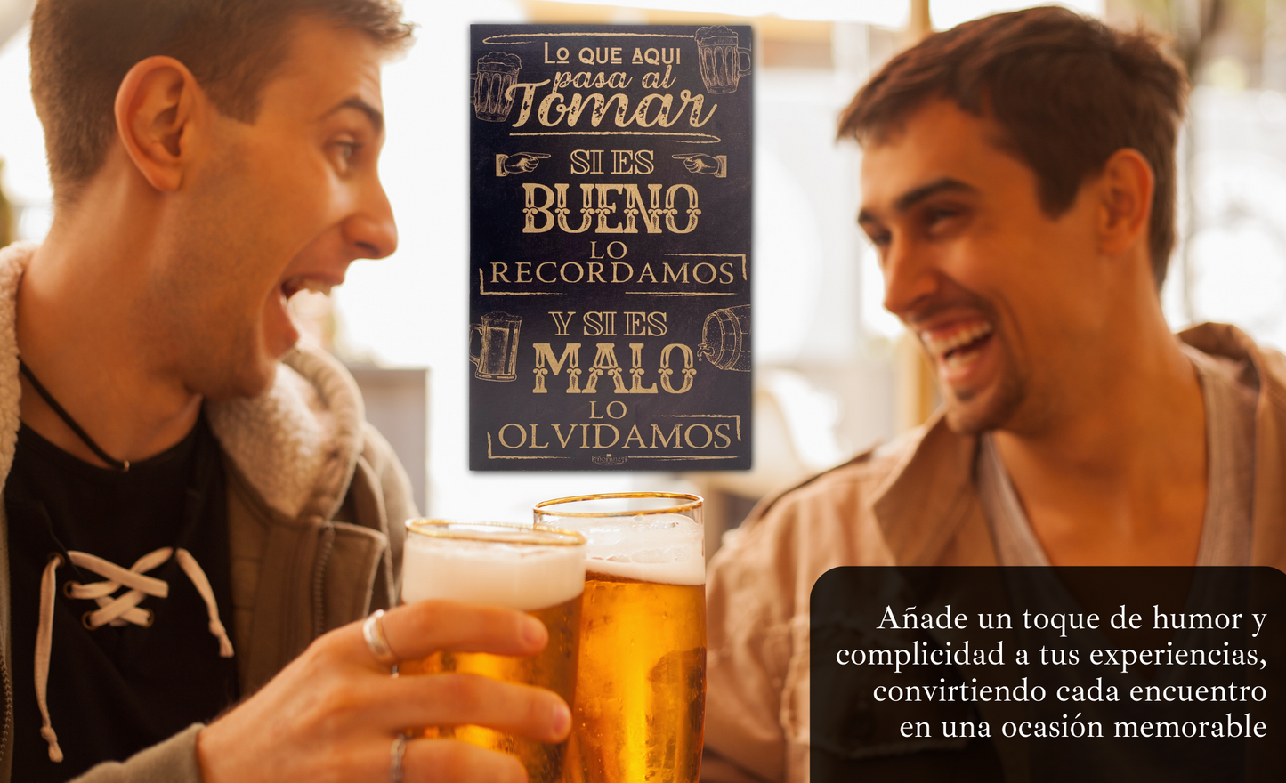 Letrero | Lo que pase al tomar | Decoración para bar o cantina