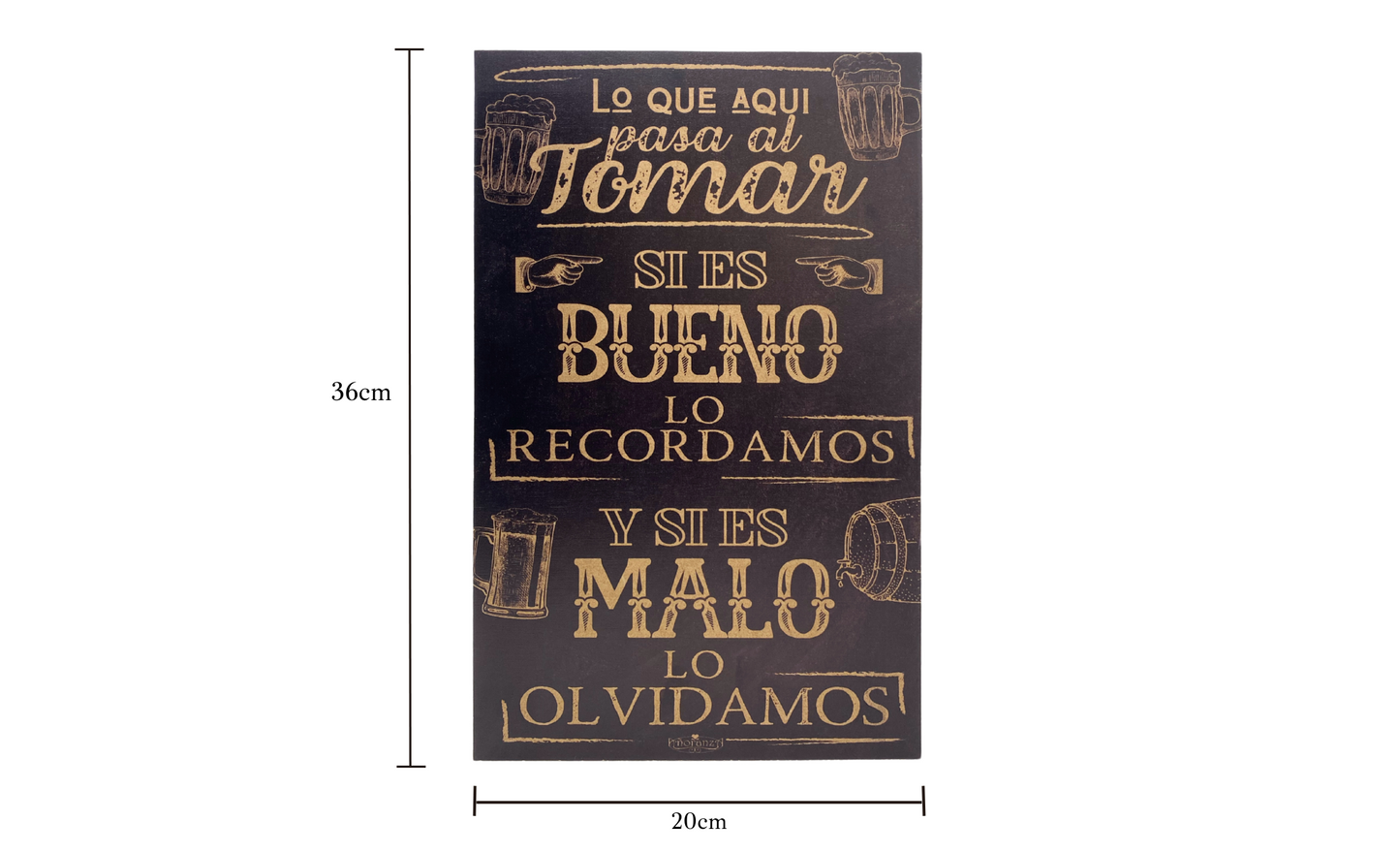 Letrero | Lo que pase al tomar | Decoración para bar o cantina