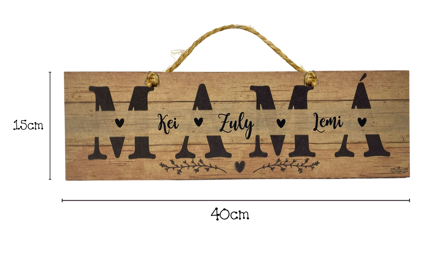 Letrero Personalizado "Mamá" con Nombres de Hijos
