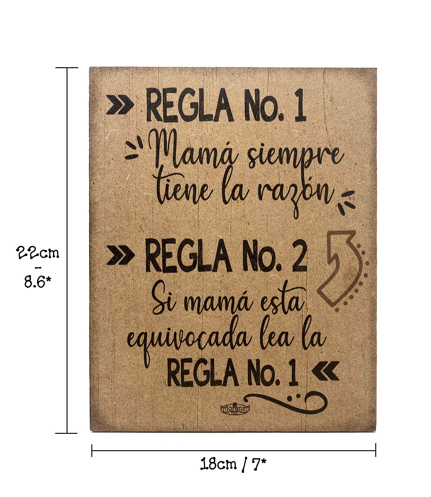 Mamá tiene la razón | Cuadro de madera 18x22cm