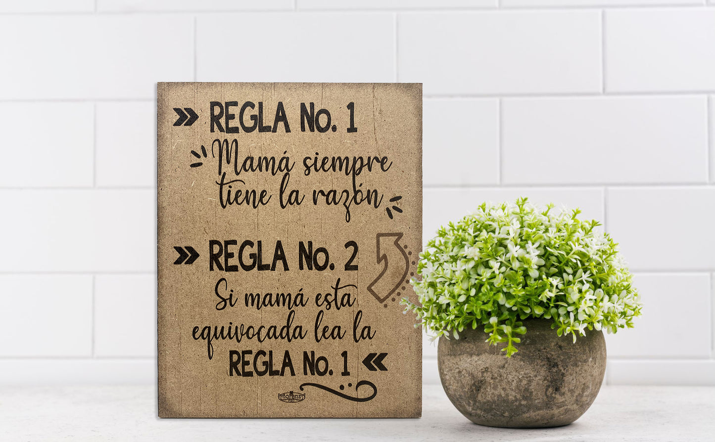 Mamá tiene la razón | Cuadro de madera 18x22cm