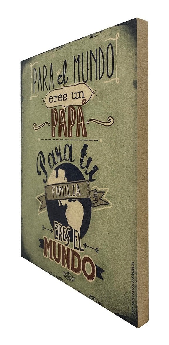 Mundo papá | Cuadro de madera