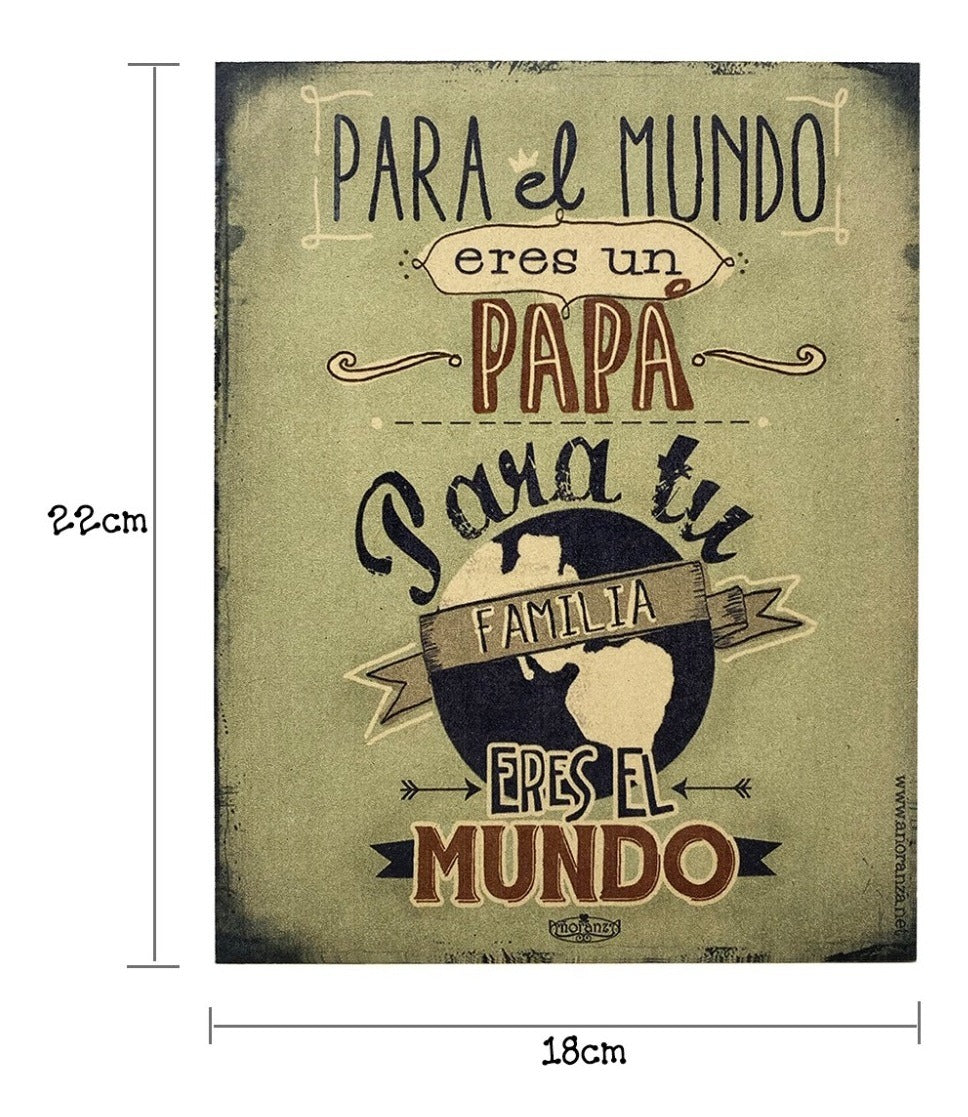Mundo papá | Cuadro de madera