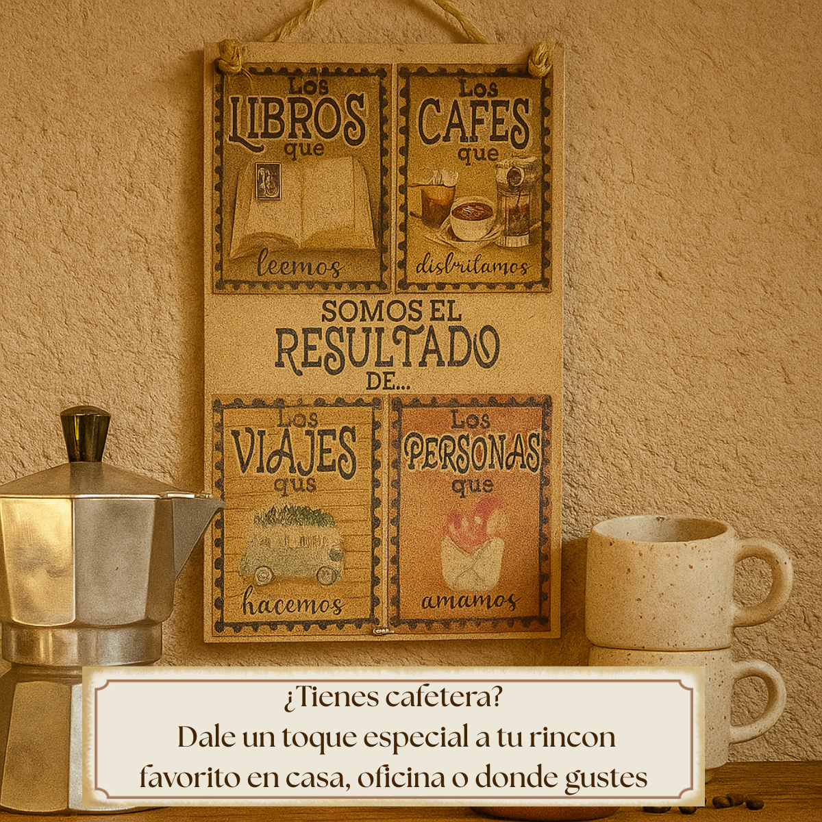 Letrero para la estación de café | Somos el Resultado | 20x32cm