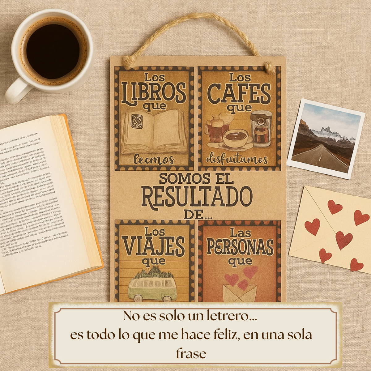 Letrero para la estación de café | Somos el Resultado | 20x32cm
