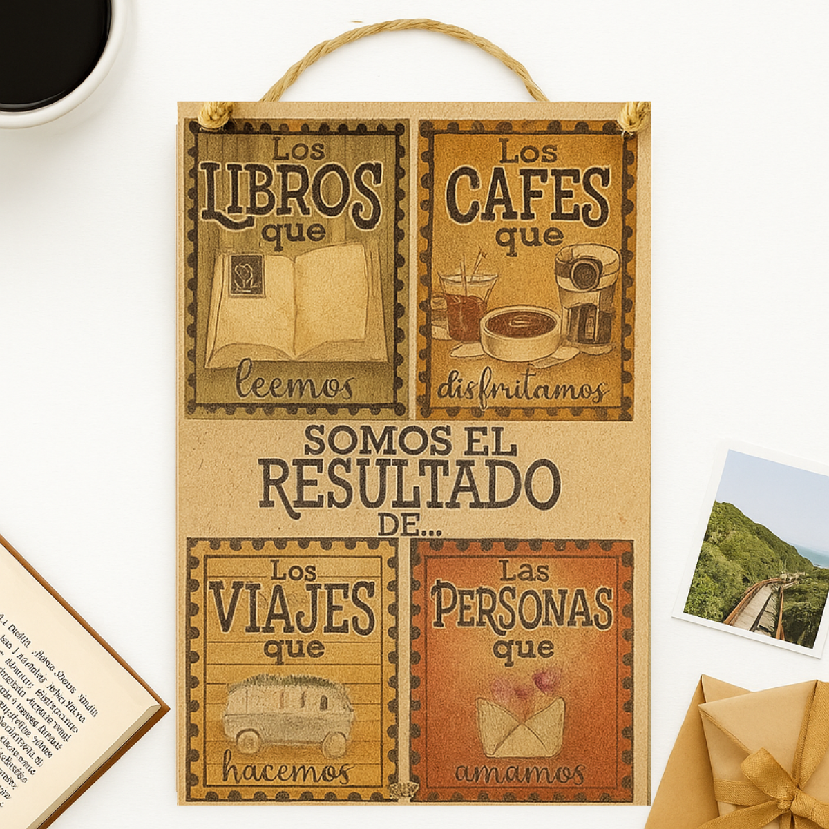 Letrero para la estación de café | Somos el Resultado | 20x32cm