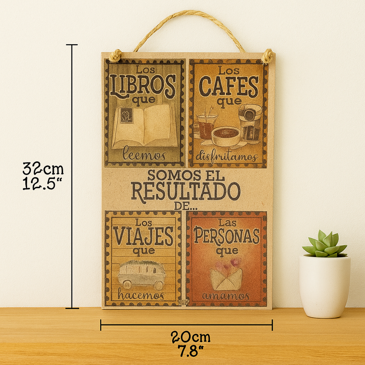 Letrero para la estación de café | Somos el Resultado | 20x32cm