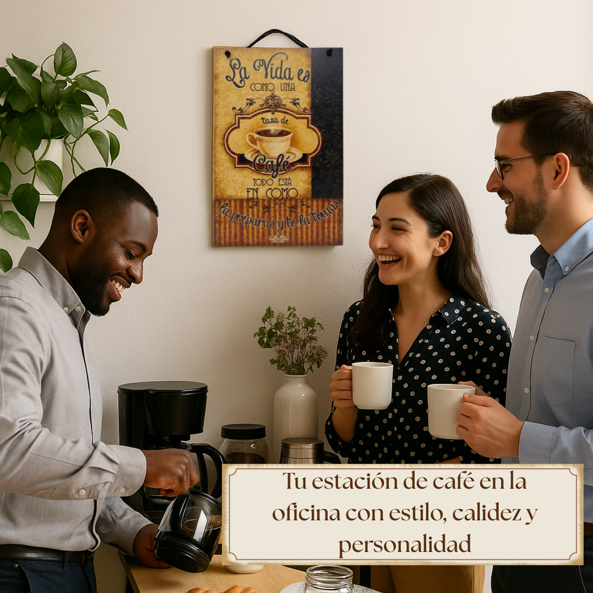 Decoración para cafeteria/ letrero para estacion de café /La Vida es como una taza de café
