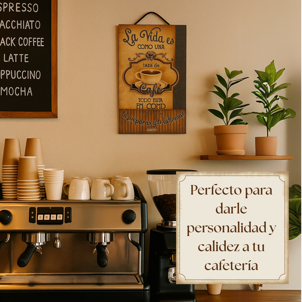 Decoración para cafeteria/ letrero para estacion de café /La Vida es como una taza de café