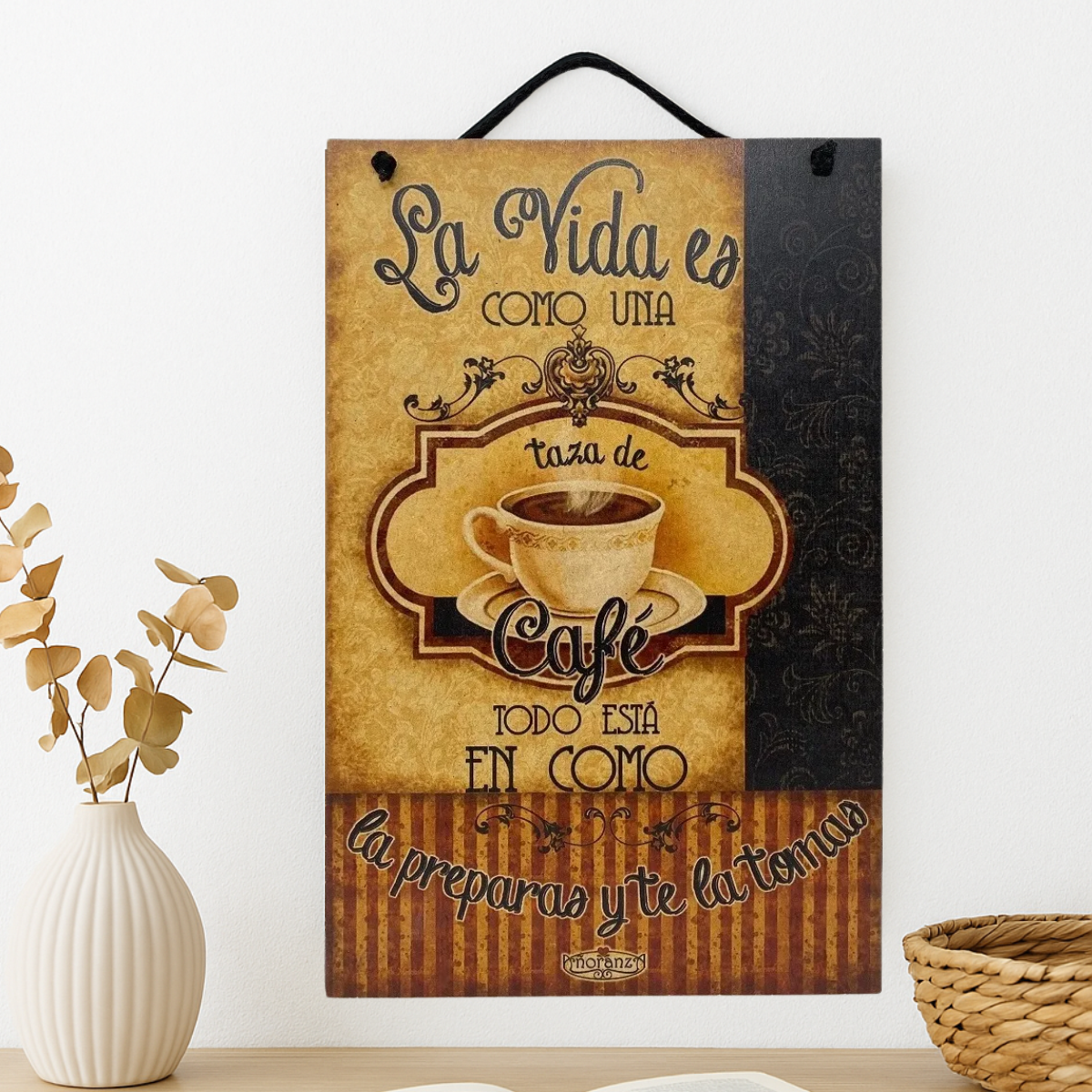 Decoración para cafeteria/ letrero para estacion de café /La Vida es como una taza de café
