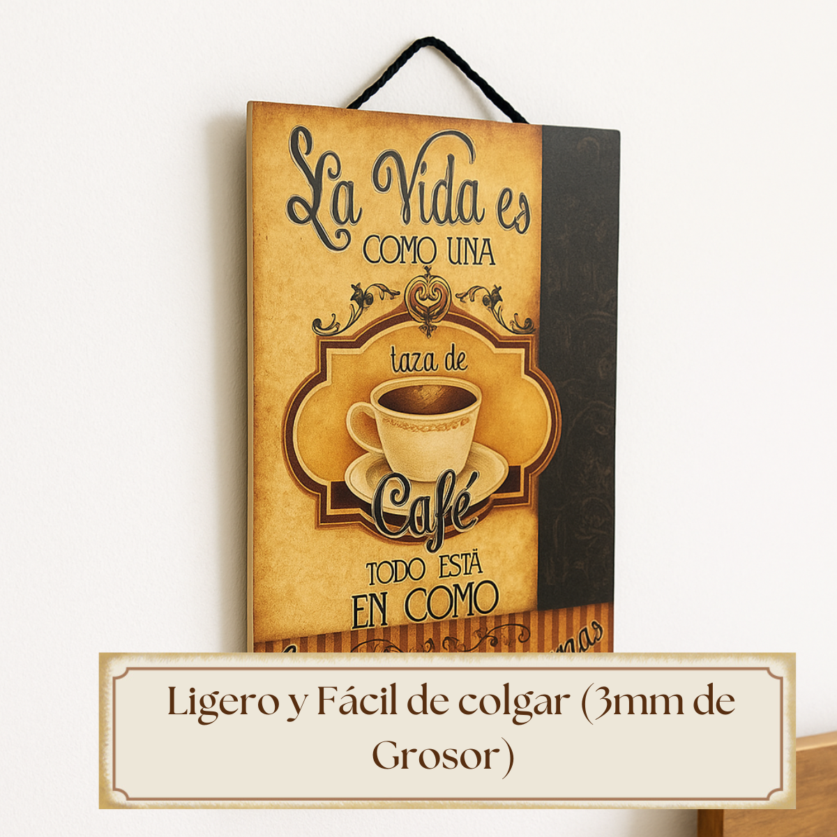 Decoración para cafeteria/ letrero para estacion de café /La Vida es como una taza de café