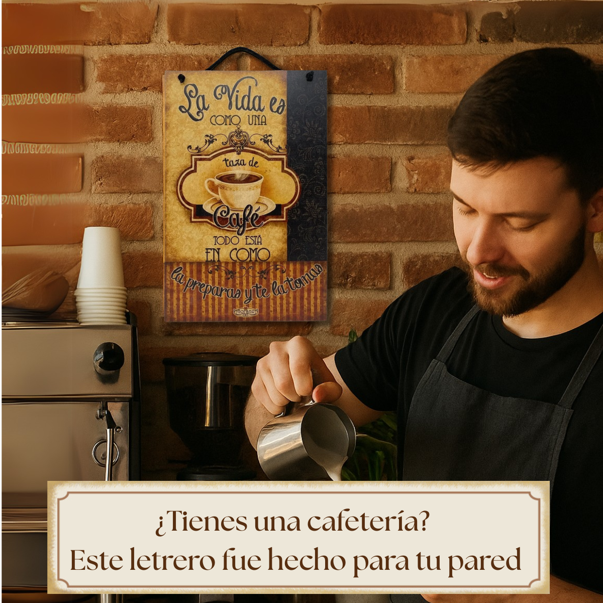 Decoración para cafeteria/ letrero para estacion de café /La Vida es como una taza de café