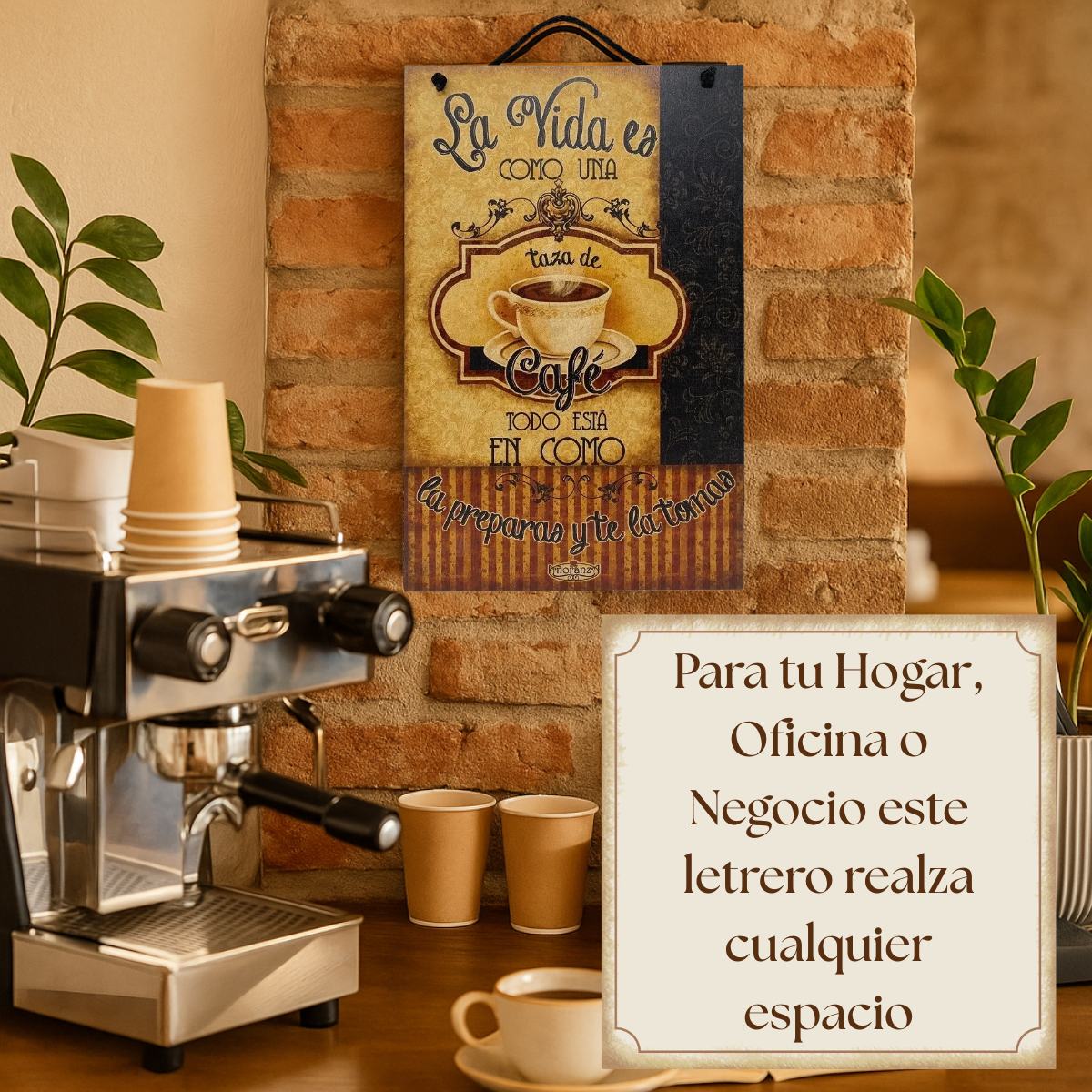 Decoración para cafeteria/ letrero para estacion de café /La Vida es como una taza de café