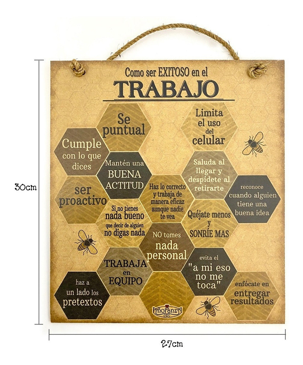 Letrero Decorativo para la oficina, o cualquier centro de trabajo /Como ser Exitoso en el trabajo