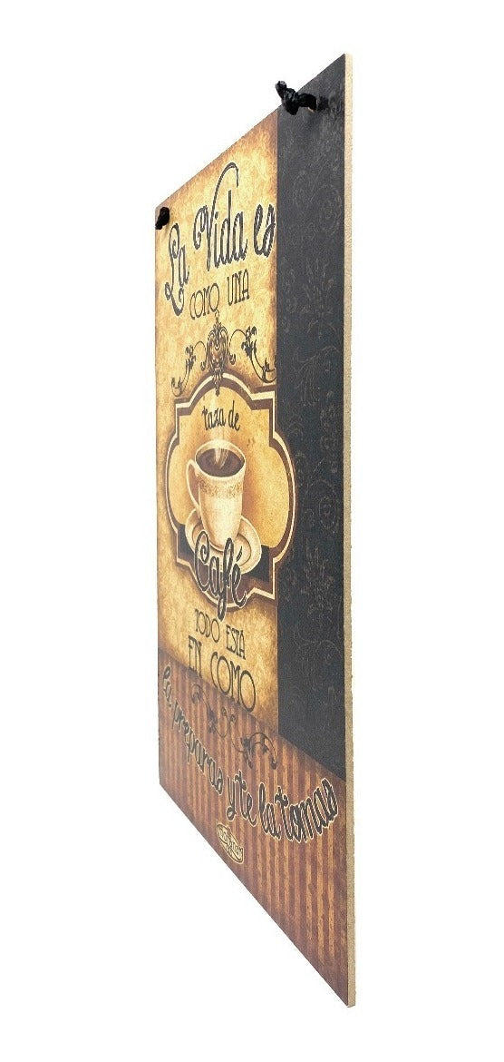 Decoración para cafeteria/ letrero para estacion de café /La Vida es como una taza de café