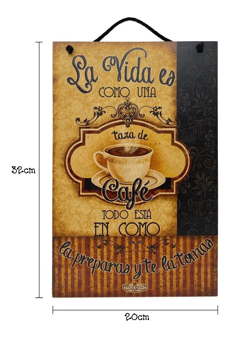 Decoración para cafeteria/ letrero para estacion de café /La Vida es como una taza de café