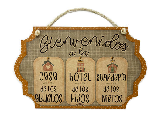 Regalo para abuelos/ Decoración casa abuelos/Bienvenidos Abuelos Hotel y Guardería