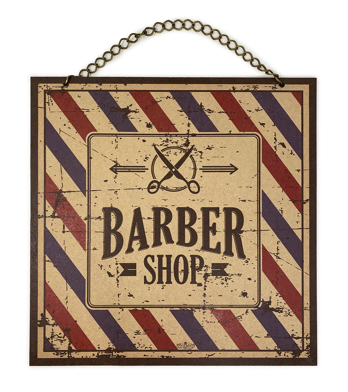 Letrero decorativo para Barberia | Barber shop Vintage G | 40x40cm