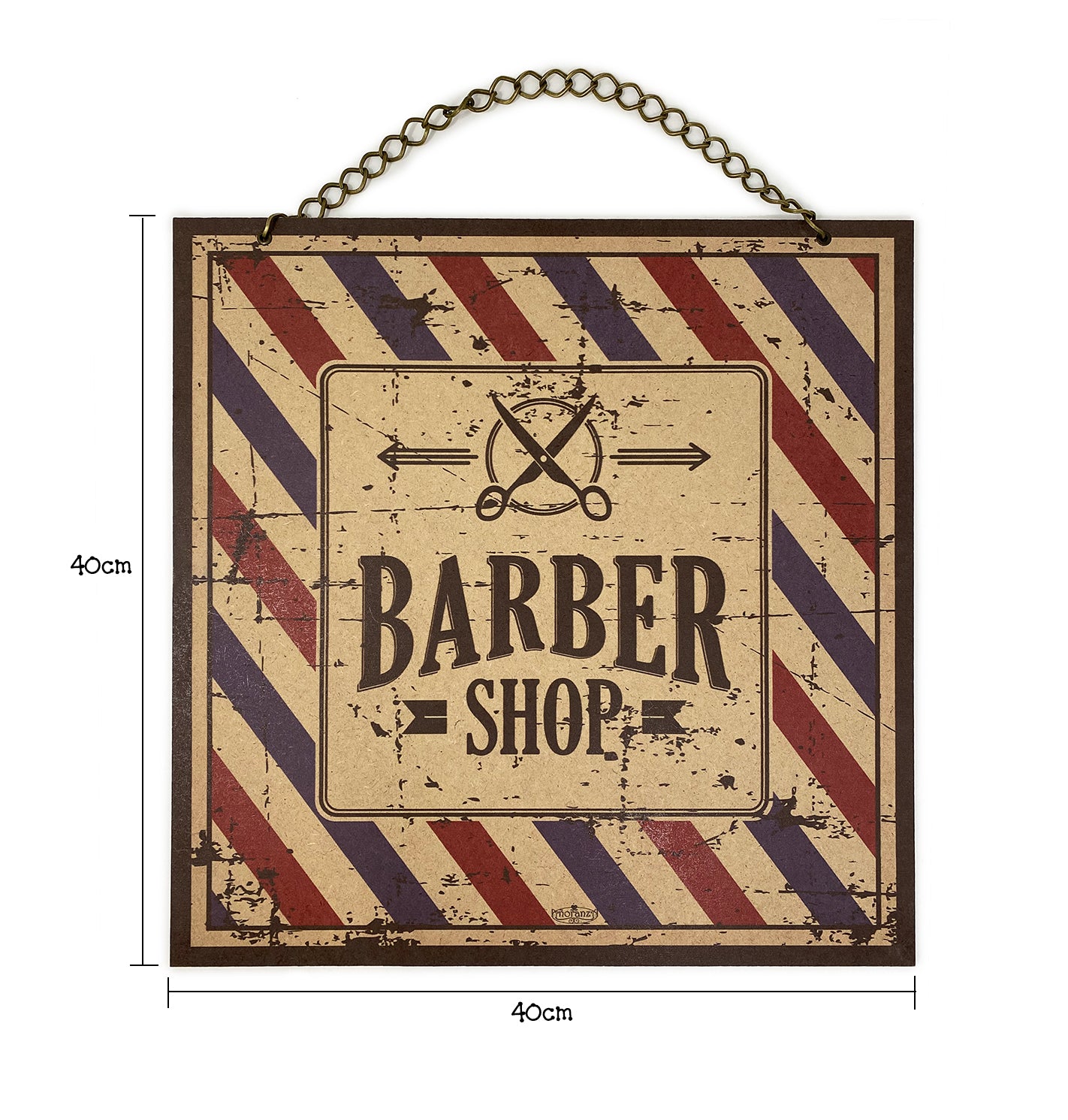 Letrero decorativo para Barberia | Barber shop Vintage G | 40x40cm