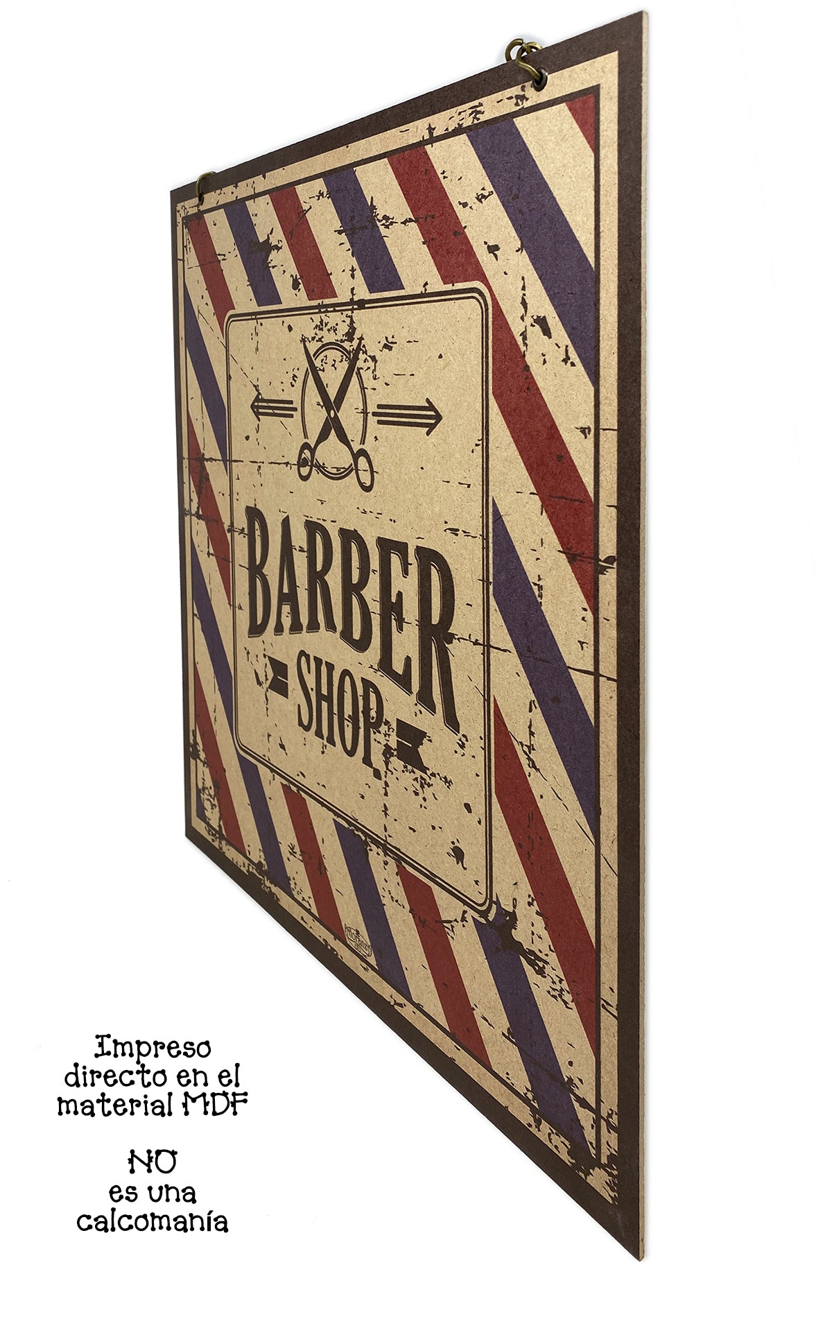 Letrero decorativo para Barberia | Barber shop Vintage G | 40x40cm