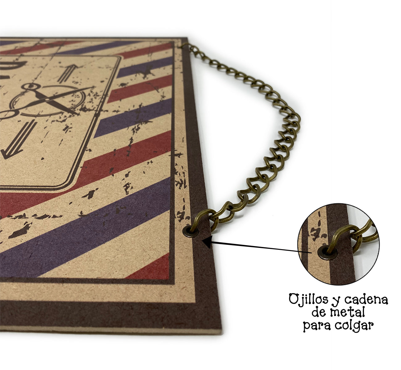 Letrero decorativo para Barberia | Barber shop Vintage G | 40x40cm