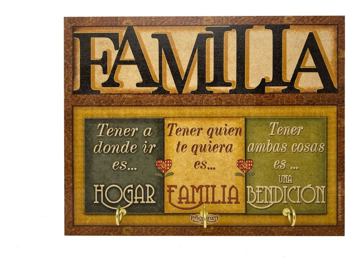 Porta Llaves Familia Hogar Bendicion