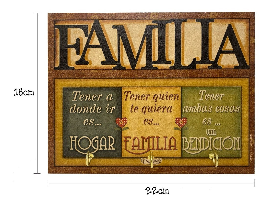Porta Llaves Familia Hogar Bendicion