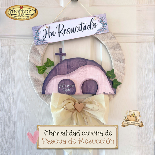 Corona de Pascua Cristiana Imprimible | Manualidad Fácil y Económica con Tutorial | Añoranza