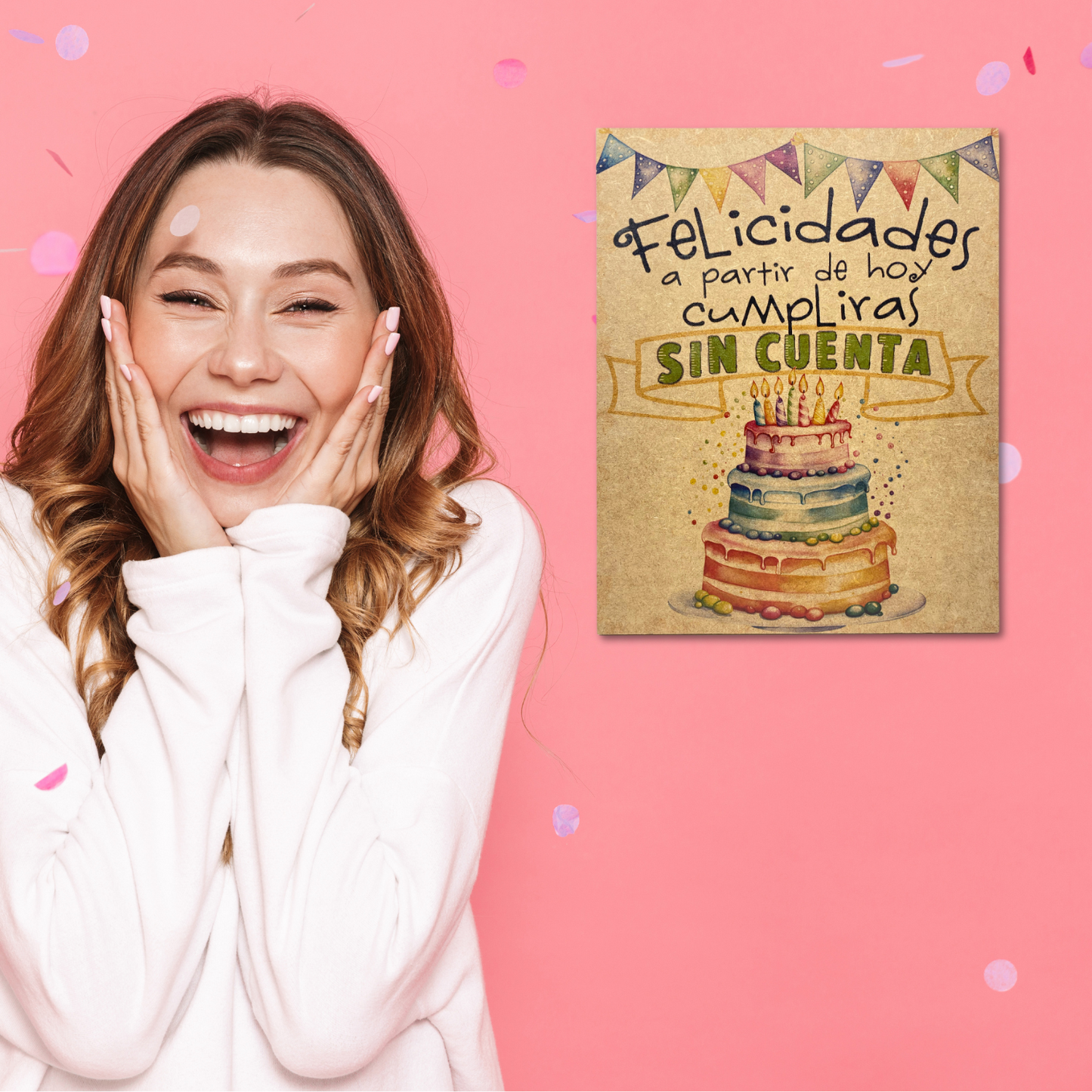 Cuadro de Madera |Felicidades Sin Cuenta | Regalo Original de Cumpleaños
