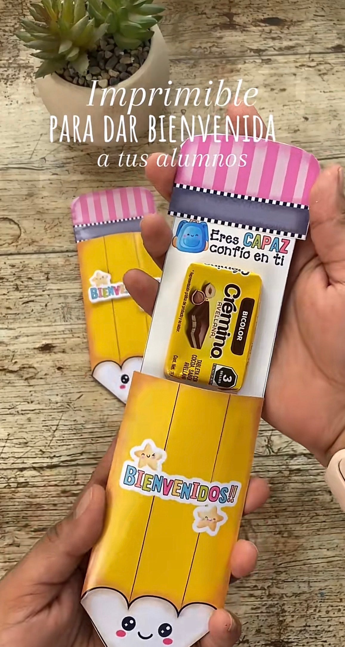 Imprimible Bienvenida para Alumnos | Lapiz Porta Dulce