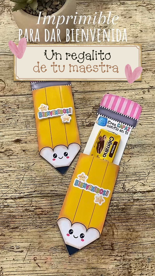 Imprimible Bienvenida para Alumnos | Lapiz Porta Dulce